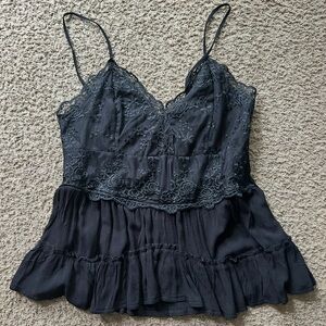 Black Lace Camisole Top
